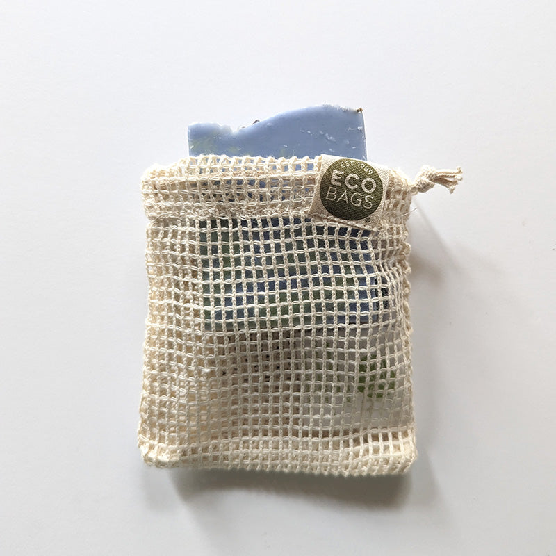 image of cotton soap saver bag with soap inside