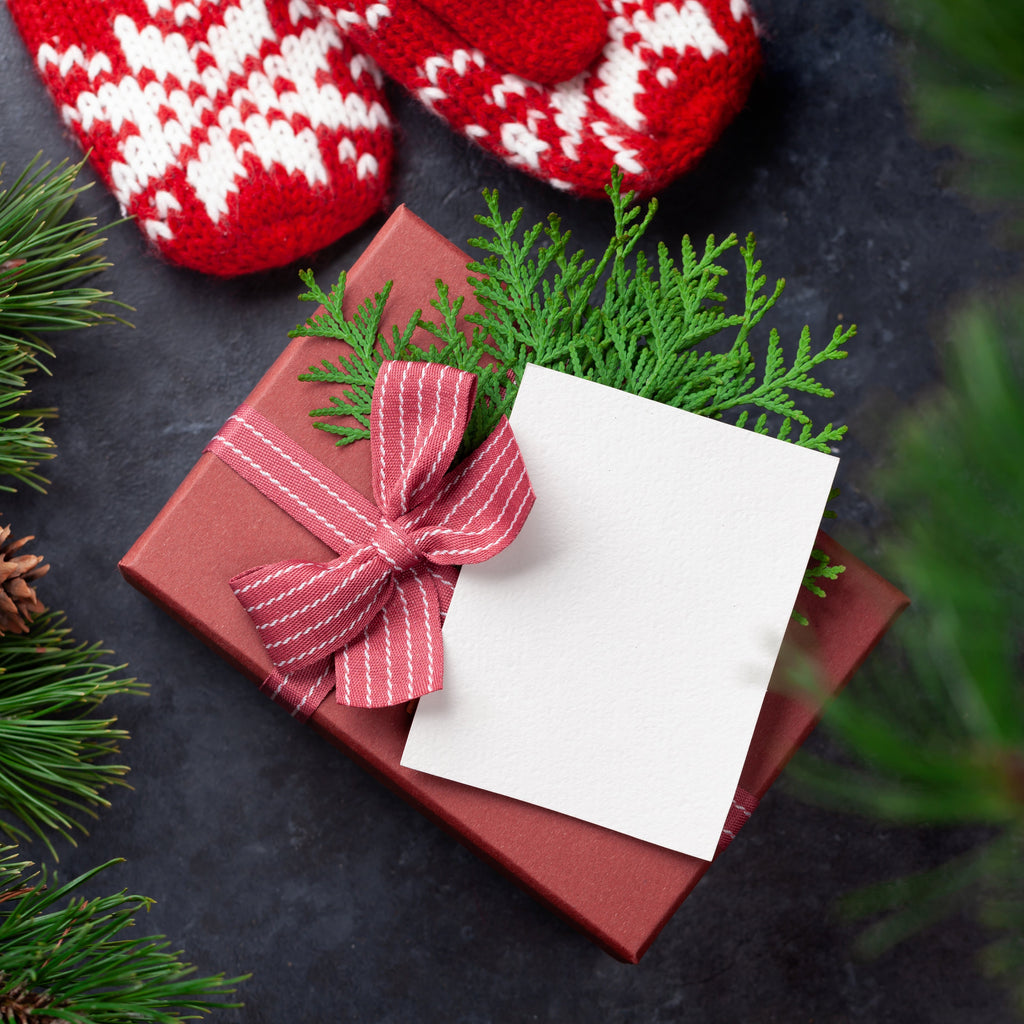 Christmas gift boxes with craft decor