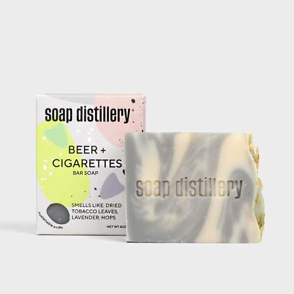 sugar soap cigarette smoke Beer + Cigarettes Bar Soap – Soap Distillery